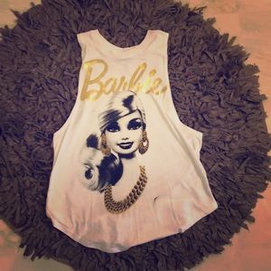 Super fun oversized pop art Barbie tank top